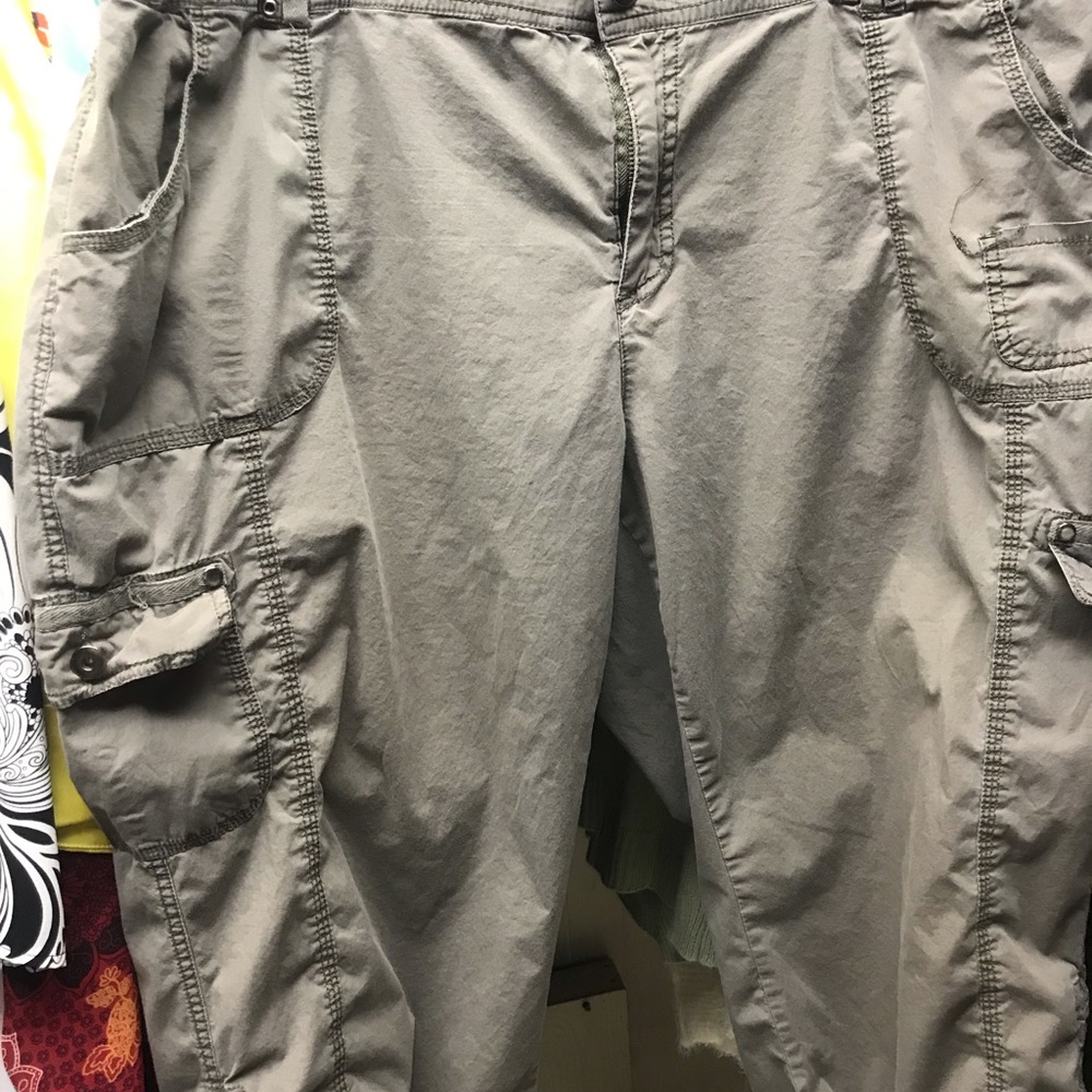 Two pair Cato capris, one brown on gray